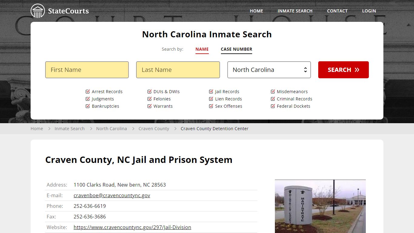 Craven County Detention Center Inmate Records Search, North Carolina ...